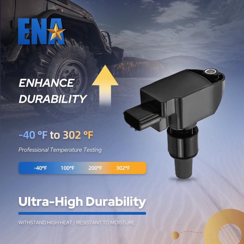 ENA Set of 4 Ignition Coil Pack 1.3 Compatible with Mazda 2004 2005 2006 2007 2008 2009 2010 2011 RX-8 RX8 R2 1.3L Coils Replacement for C1459 N3H118100 UF501 UF-501 5C1450 - Image 3